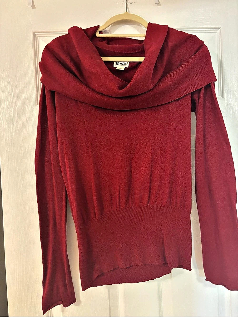 Converse Women's Cotton Cowl Neck Sweater in Red